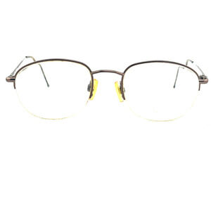 Marchon‎ Frames Eyeglasses Super Thin 24 Antique Brown Oval Full Rim 135 H14323